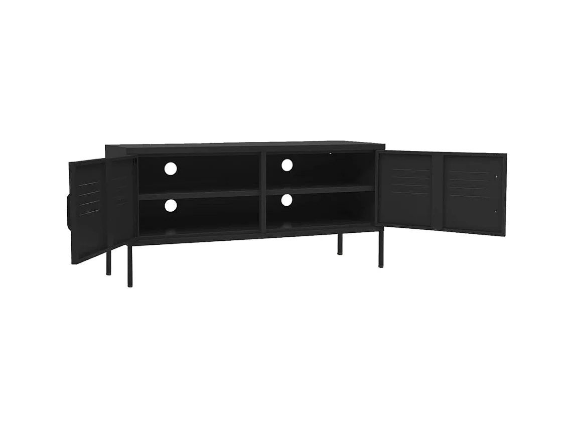 Drøbak  Meuble TV Noir 105x35x50 cm Acier