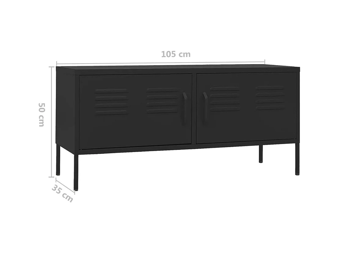 Drøbak  Meuble TV Noir 105x35x50 cm Acier