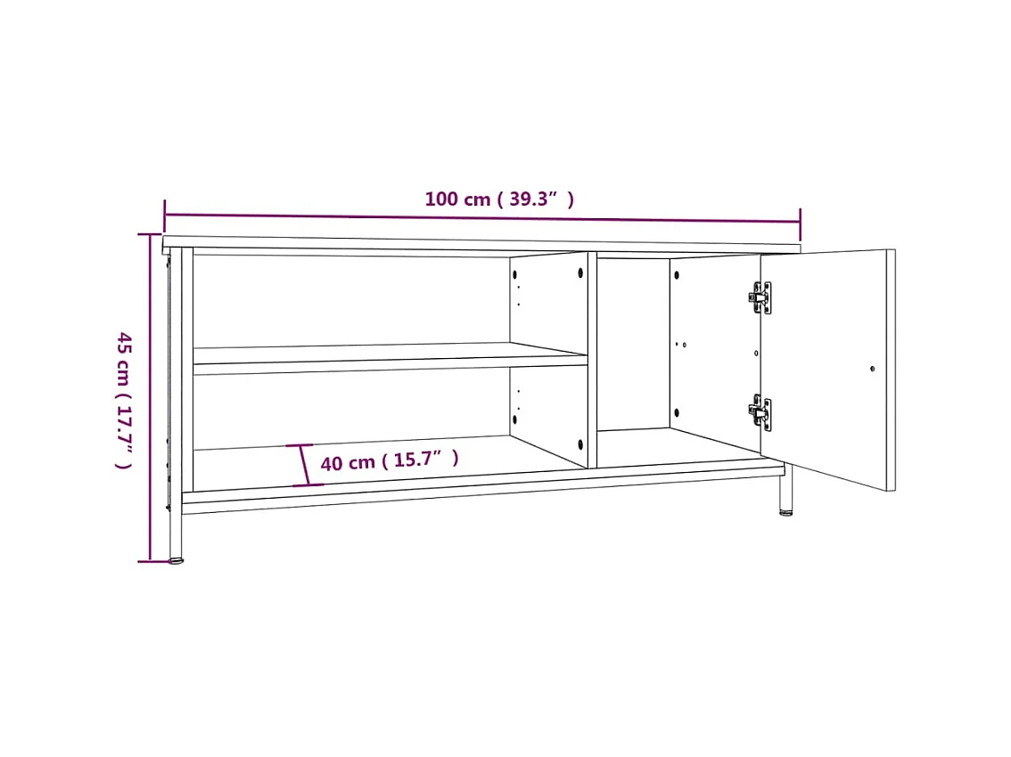 Einar  Mueble de TV madera contrachapada gris Sonoma 100x40x45 cm