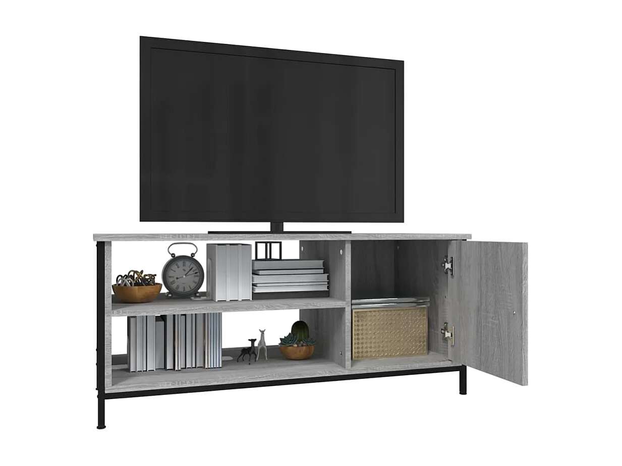 Einar  Tv-meubel 100x40x45 cm bewerkt hout grijs sonoma eikenkleurig