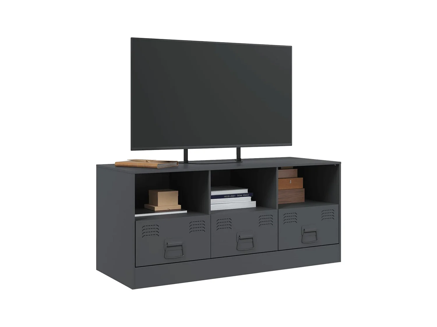 Dafina  Meuble TV anthracite 99x39x44 cm acier
