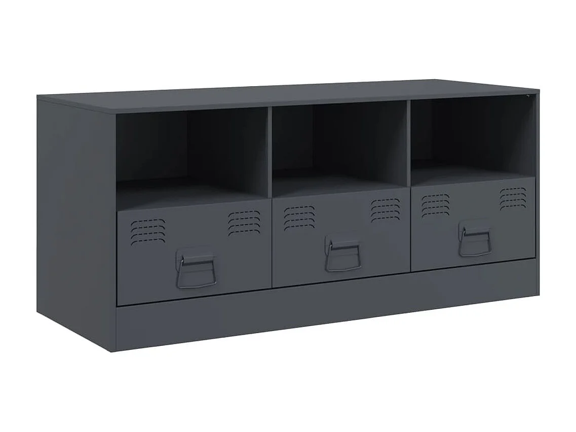 Dafina  Mueble para TV de acero gris antracita 99x39x44 cm