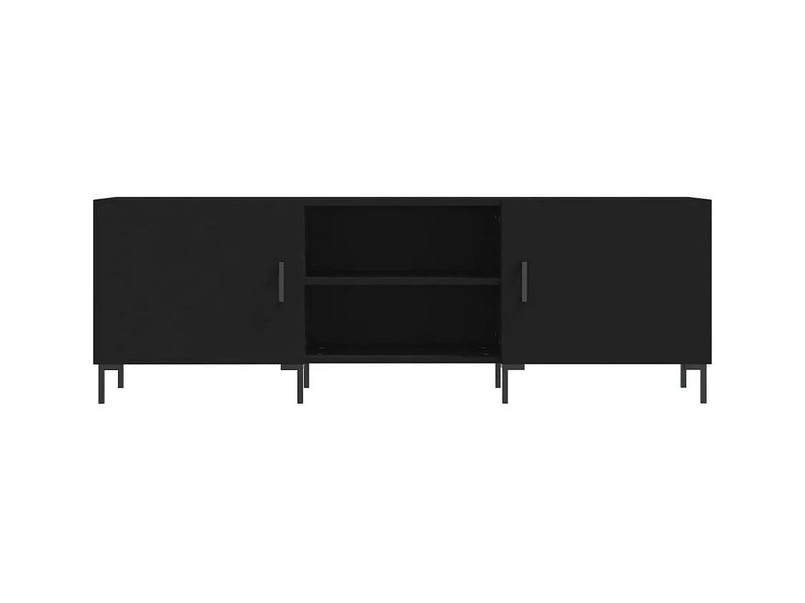 Zendra  Meuble TV noir 150x30x50 cm bois d'ingénierie