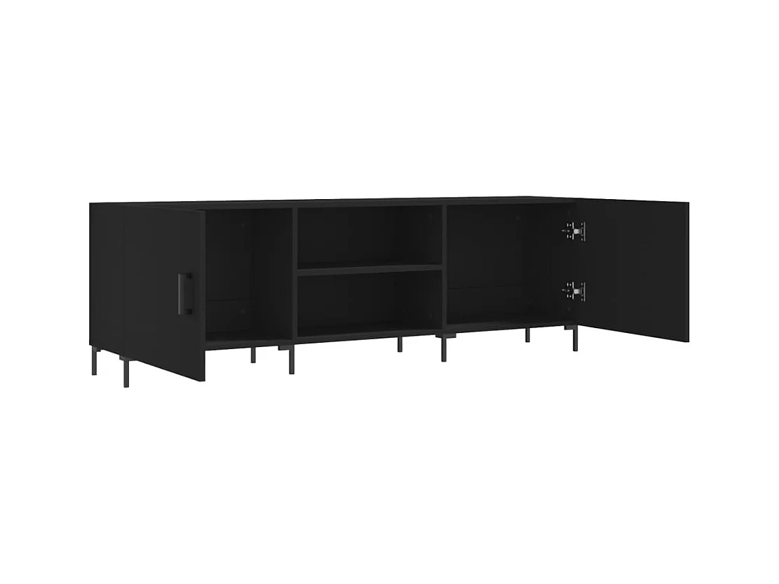 Zendra  Meuble TV noir 150x30x50 cm bois d'ingénierie