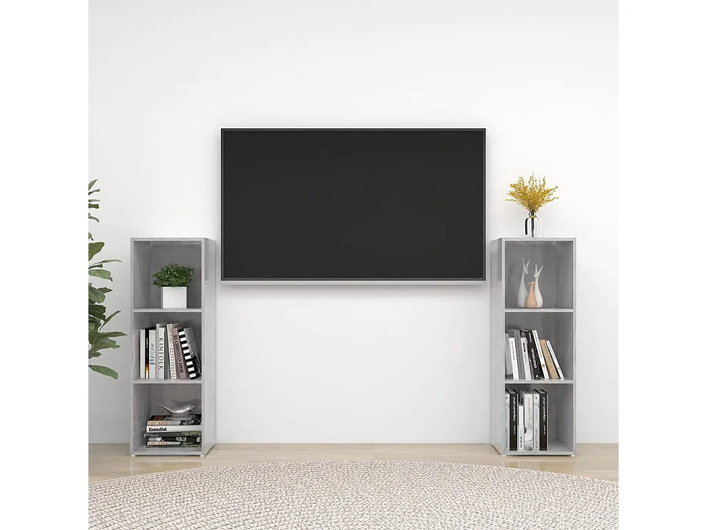 Helene  Tv-meubelen 2 st 107x35x37 cm bewerkt houtbetongrijs
