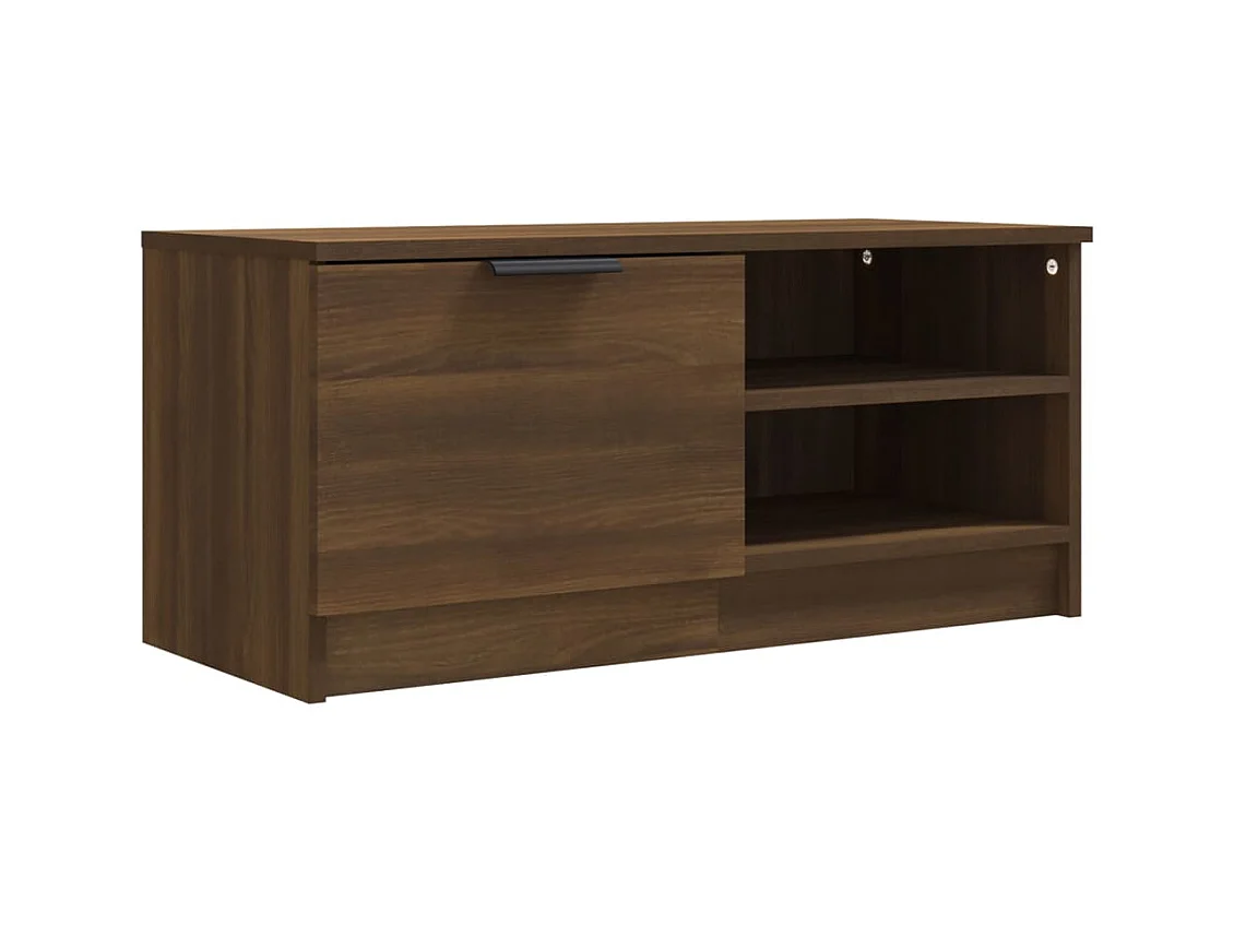 Bryvra  Mueble para TV madera contrachapada marrón roble 80x35x36,5 cm