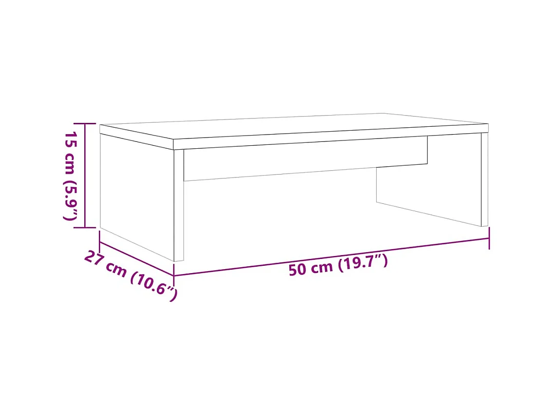 Prolenta Premium -  Support de moniteur marron miel 50x27x15 cm bois de pin solide
