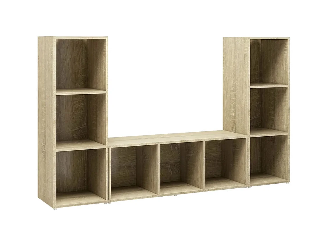 Jacques-Paul  Tv-meubelen 3 st 107x35x37 cm bewerkt hout sonoma eikenkleurig