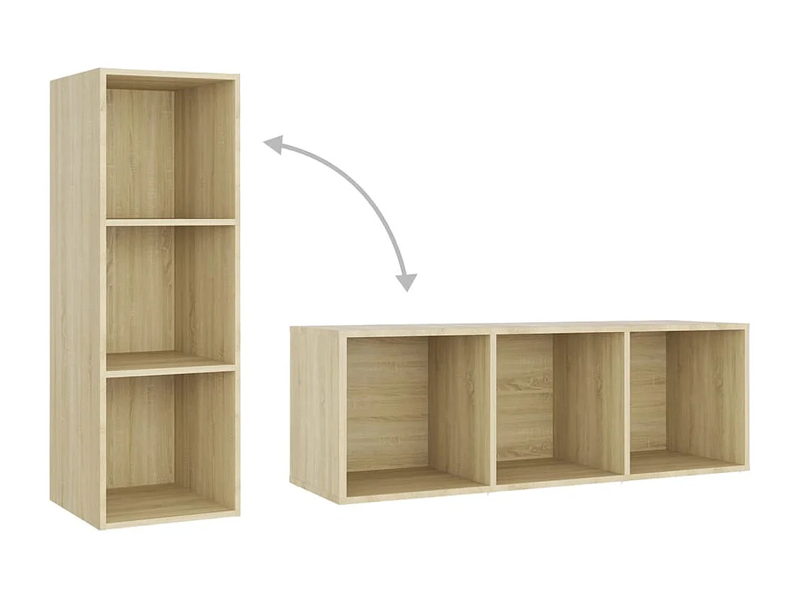 Jacques-Paul  Muebles de salón 3 piezas madera de ingeniería roble Sonoma