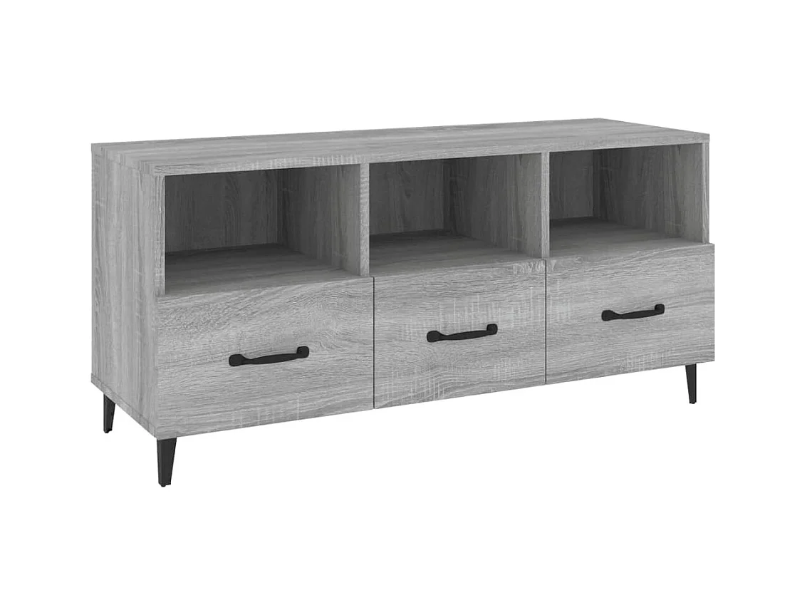 Firuz  Meuble TV Sonoma gris 102x35x50 cm Bois d'ingénierie
