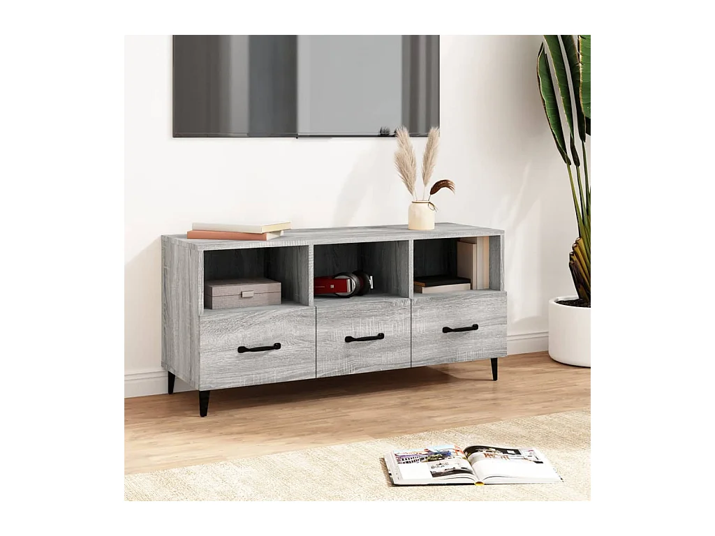 Firuz  Meuble TV Sonoma gris 102x35x50 cm Bois d'ingénierie