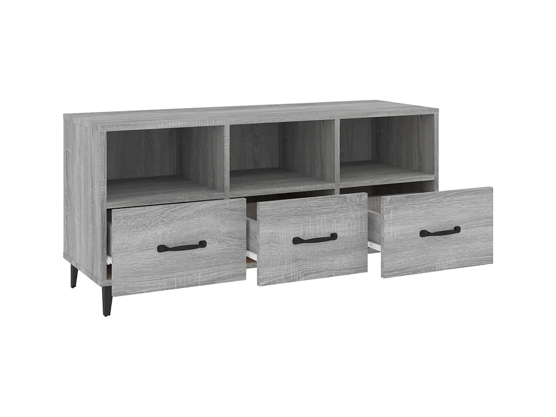 Firuz  Meuble TV Sonoma gris 102x35x50 cm Bois d'ingénierie