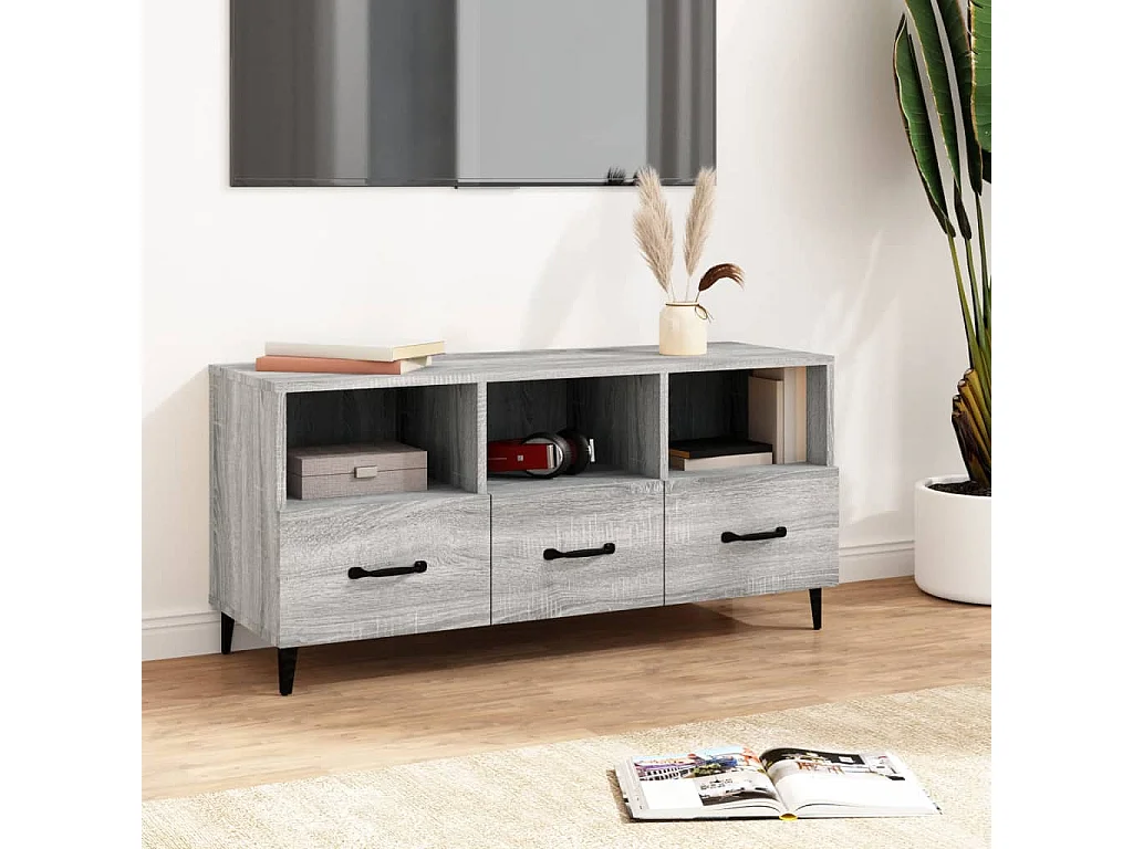 Firuz  Meuble TV Sonoma gris 102x35x50 cm Bois d'ingénierie