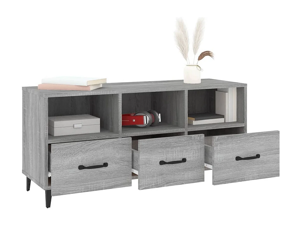 Firuz  Meuble TV Sonoma gris 102x35x50 cm Bois d'ingénierie