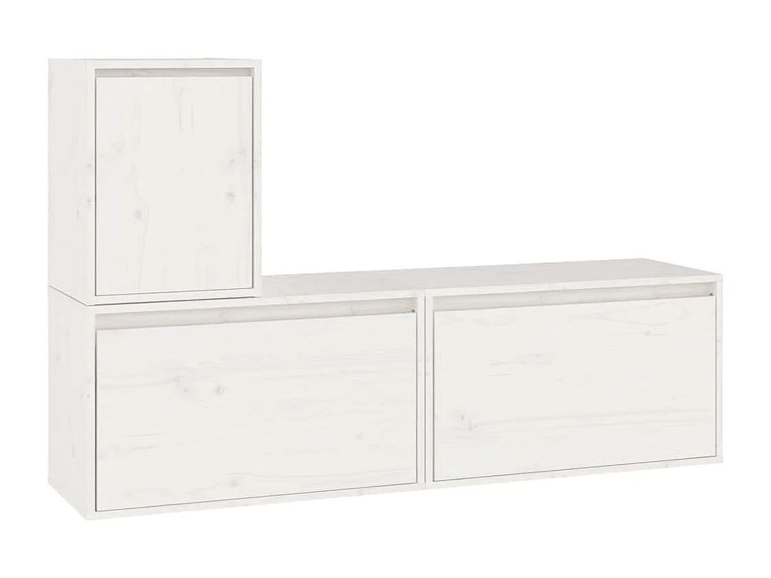 Prolenta Premium -  Tv-meubelen 3 st massief grenenhout wit