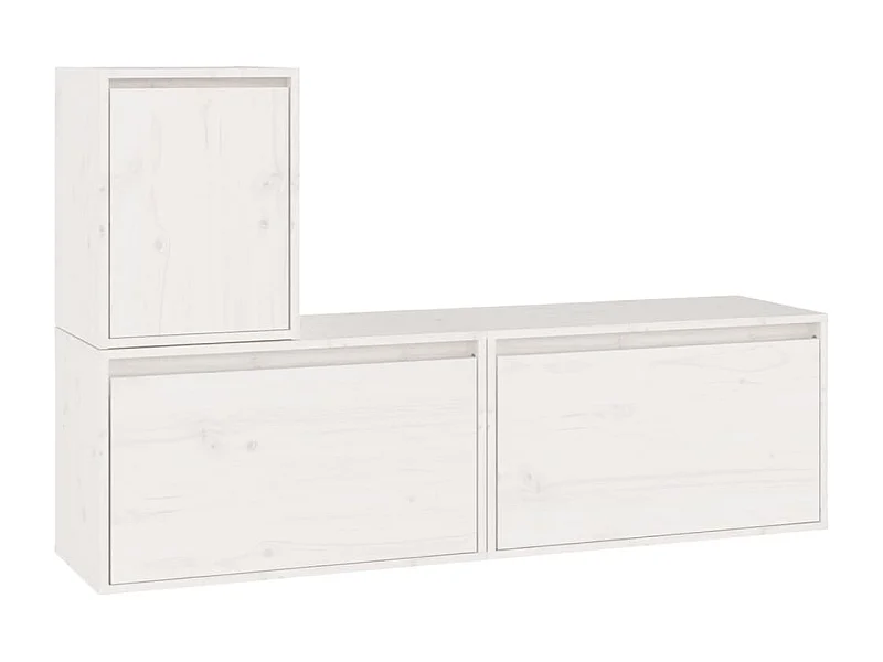 Prolenta Premium -  Tv-meubelen 3 st massief grenenhout wit