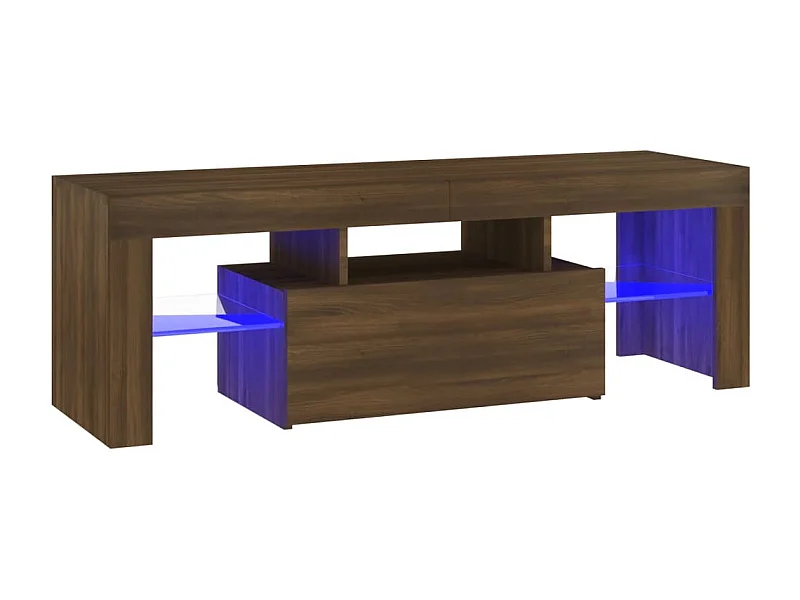 Aiden  Meuble TV avec lumières LED chêne marron 120x35x40 cm