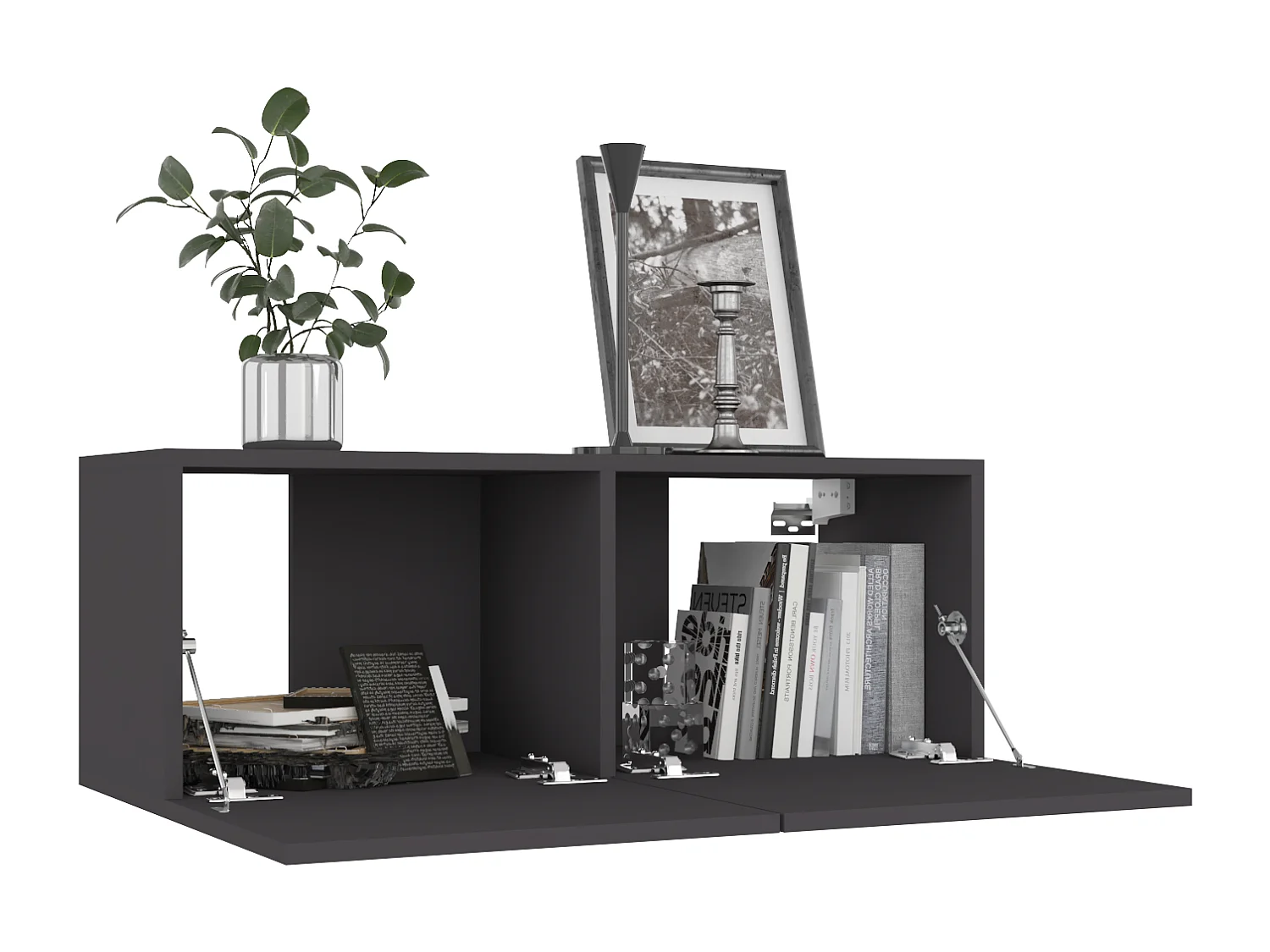 Mitchel  Meuble TV Gris 80 x 30 x 30 cm Bois d'ingénierie