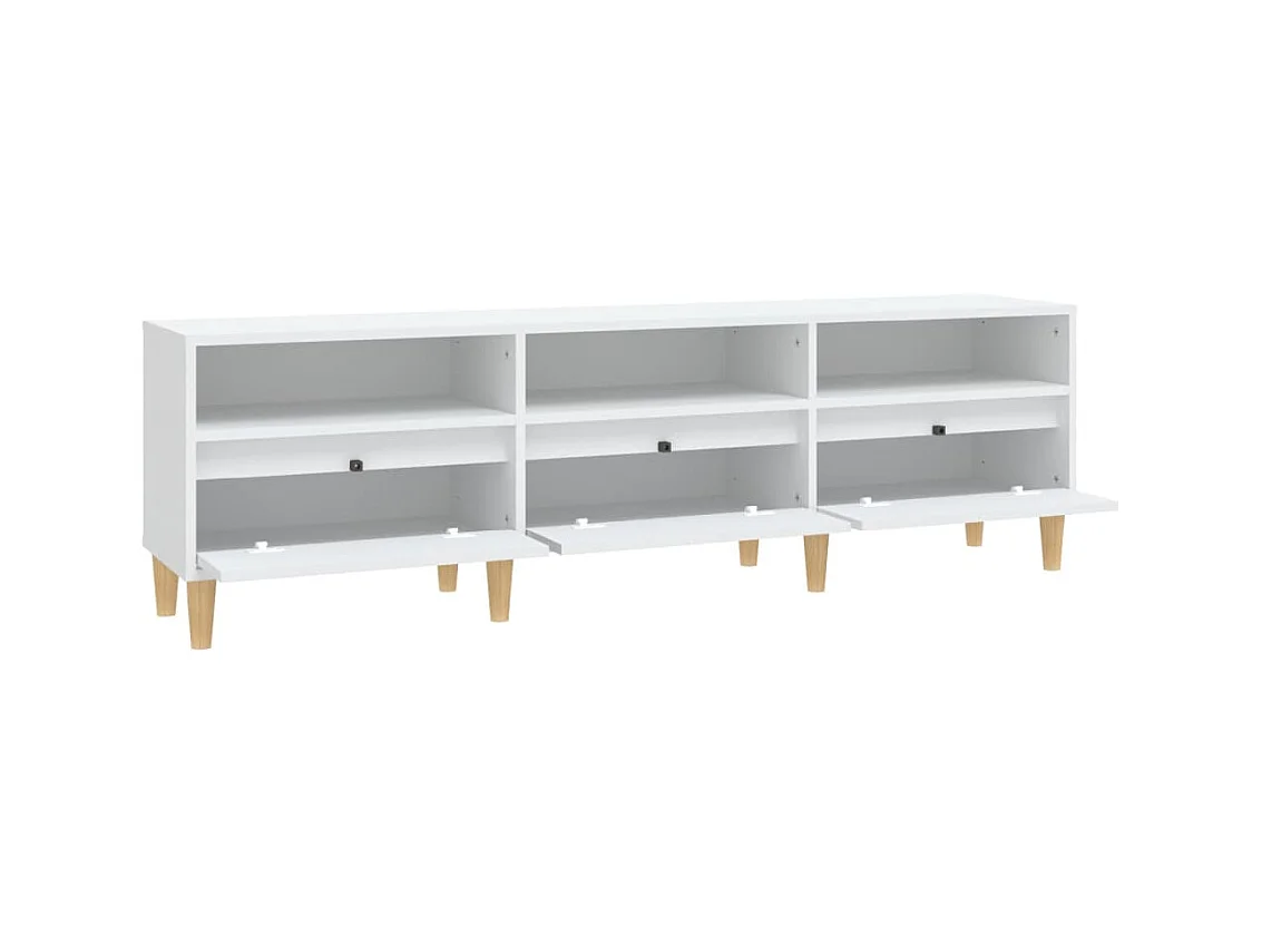 Lin  Mueble de TV madera contrachapada blanco 150x30x44,5 cm