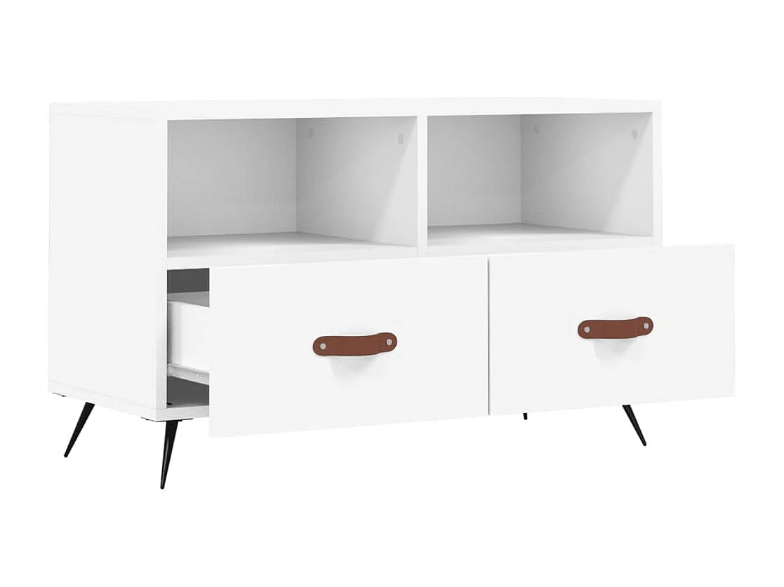 Lee  Meuble TV Blanc 80x36x50 cm Bois d'ingénierie