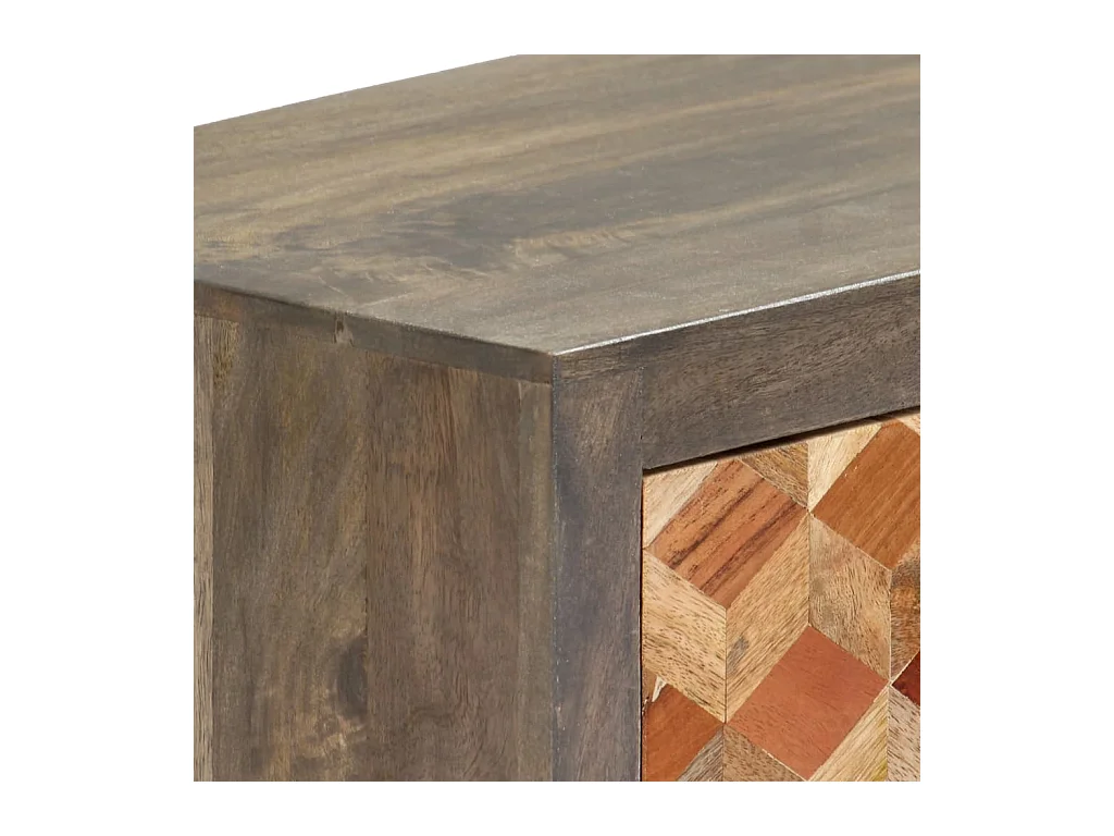 Garden Furniture -  Meuble TV Gris 120 x 30 x 40 cm Bois massif de manguier