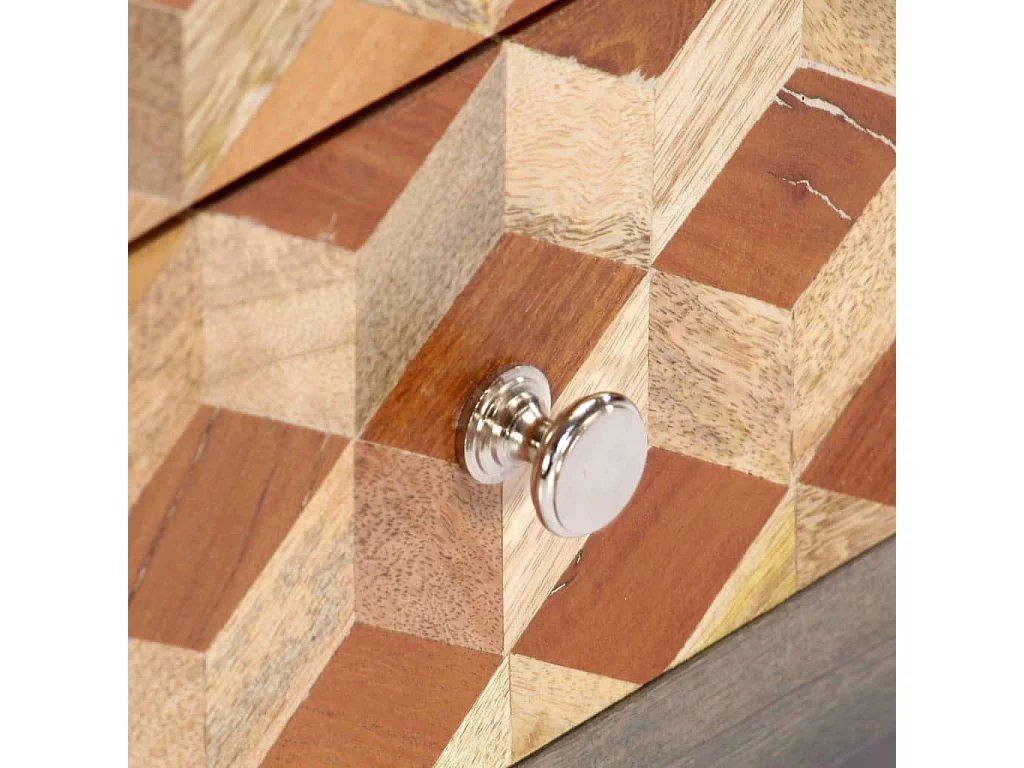 Garden Furniture -  Meuble TV Gris 120 x 30 x 40 cm Bois massif de manguier