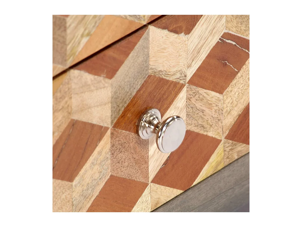 Garden Furniture -  Mueble para TV de madera maciza reciclada gris 120x30x40 cm