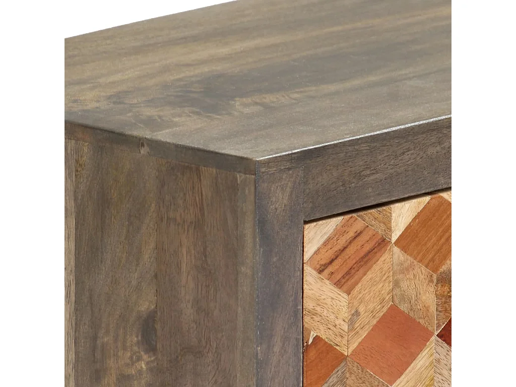 Garden Furniture -  Mueble para TV de madera maciza reciclada gris 120x30x40 cm