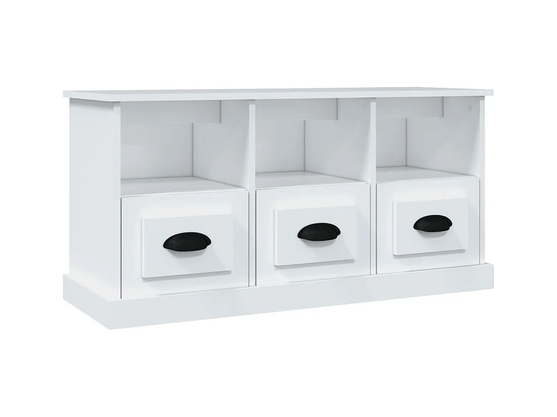 Galynra  Meuble TV blanc 100x35x50 cm bois d'ingénierie