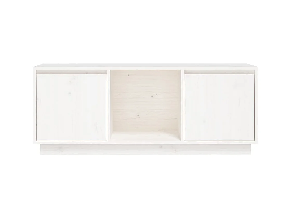 Eldir  Meuble TV Blanc 110,5x35x44 cm Bois de pin massif