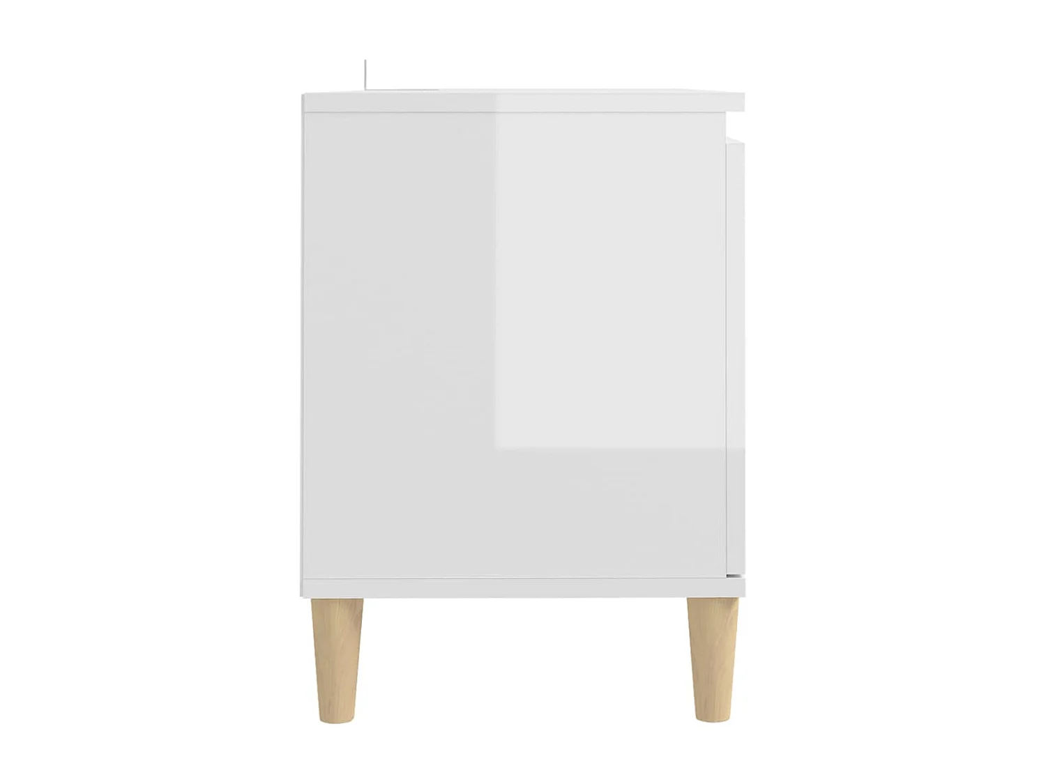 Xara  Meuble TV avec pieds en bois Blanc brillant 103,5x35x50 cm