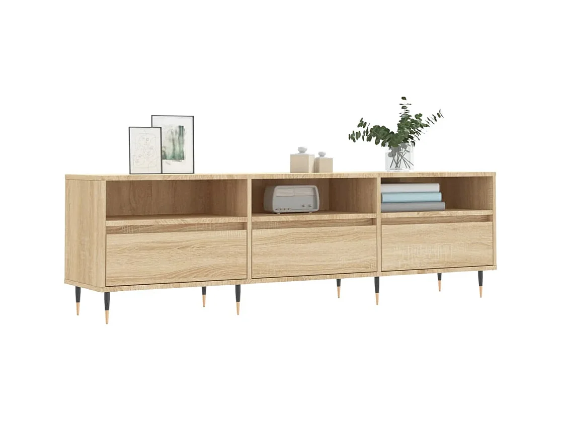 Wyren  Tv-meubel 150x30x44,5 cm bewerkt hout sonoma eikenkleurig