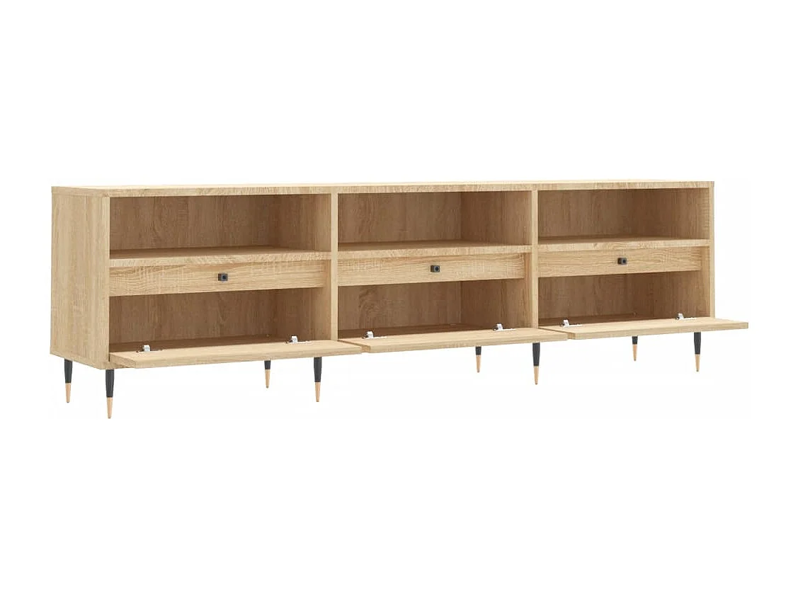Wyren  Tv-meubel 150x30x44,5 cm bewerkt hout sonoma eikenkleurig