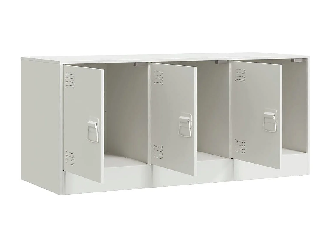 Ovdir  Meuble TV blanc 99x39x44 cm acier