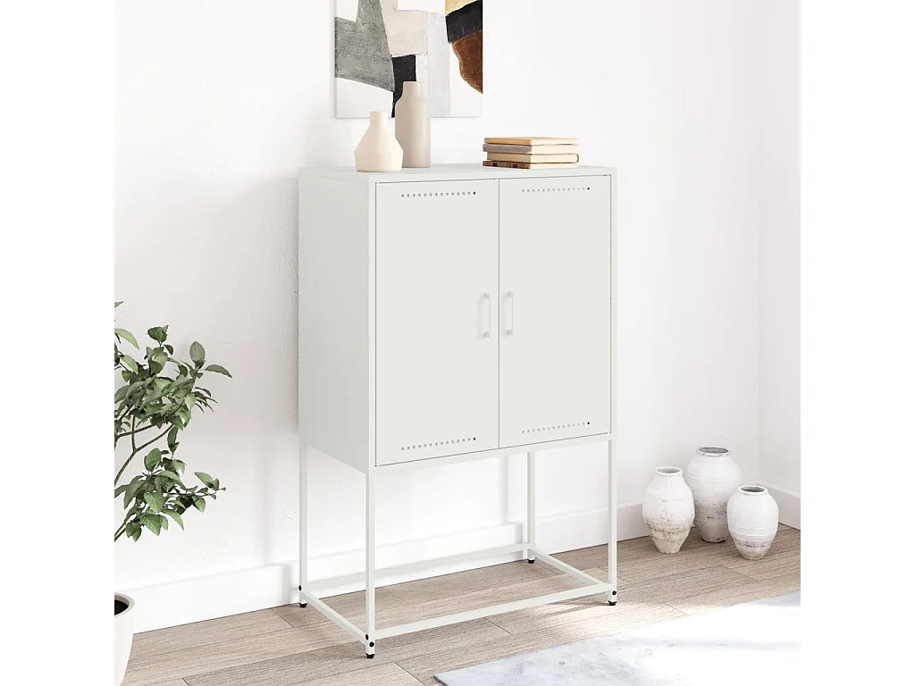 Hampden  Meuble TV blanc 68x39x60,5 cm acier