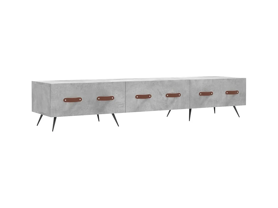 Tjorlin  Meuble TV gris béton 150x36x30 cm bois d'ingénierie