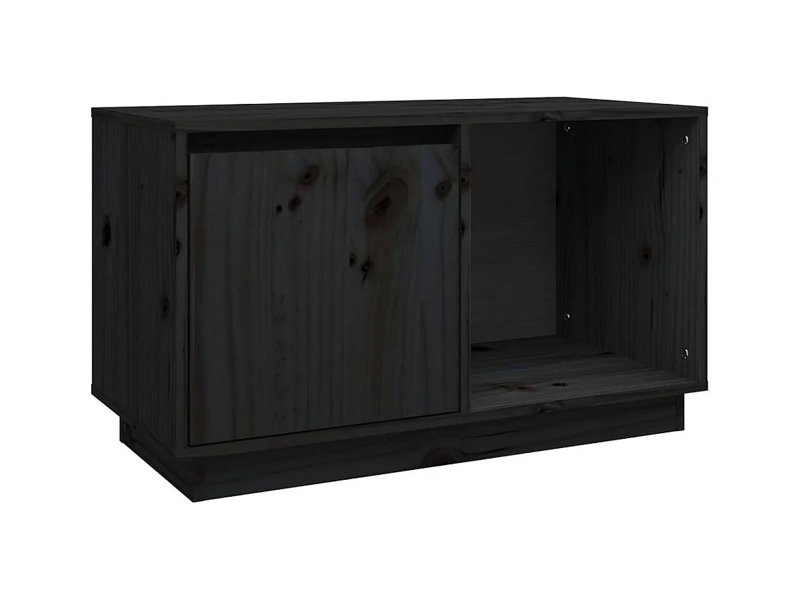 François-Paul  Tv-meubel 74x35x44 cm massief grenenhout zwart