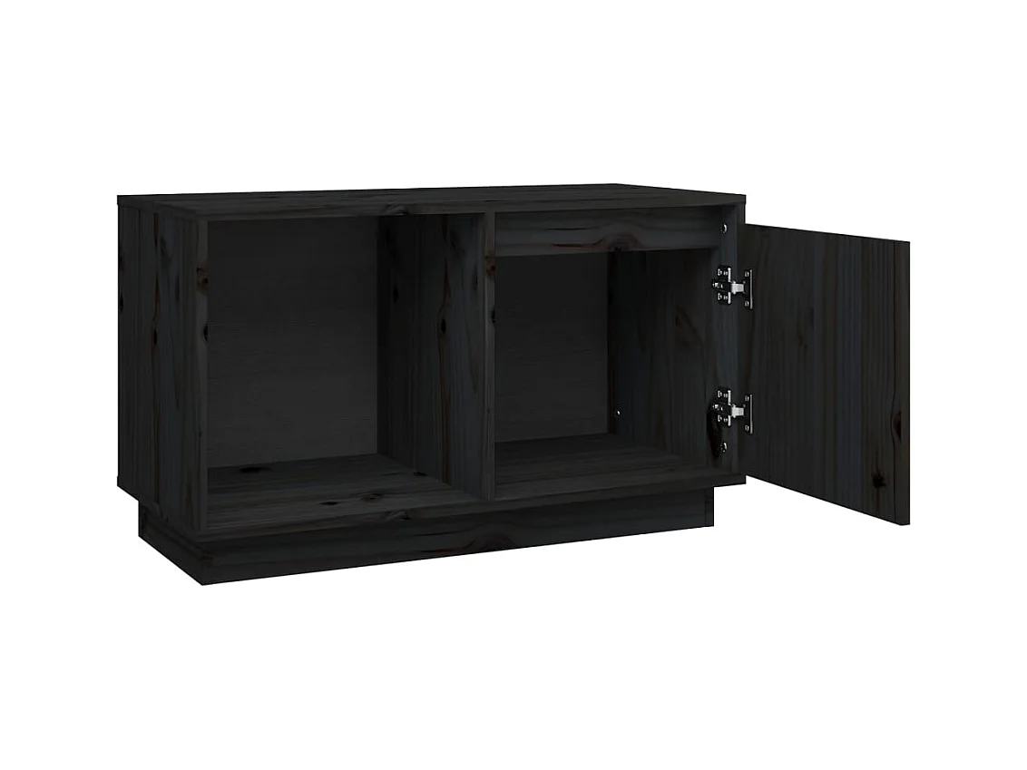 François-Paul  Tv-meubel 74x35x44 cm massief grenenhout zwart