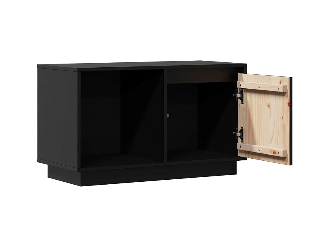 François-Paul  Tv-meubel 74x35x44 cm massief grenenhout zwart