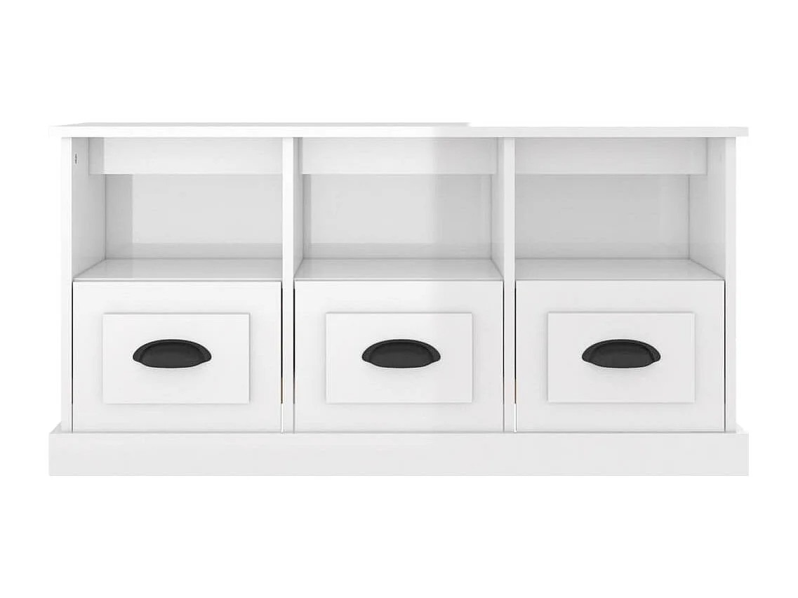 Galynra  Meuble TV blanc brillant 100x35x50 cm bois d'ingénierie