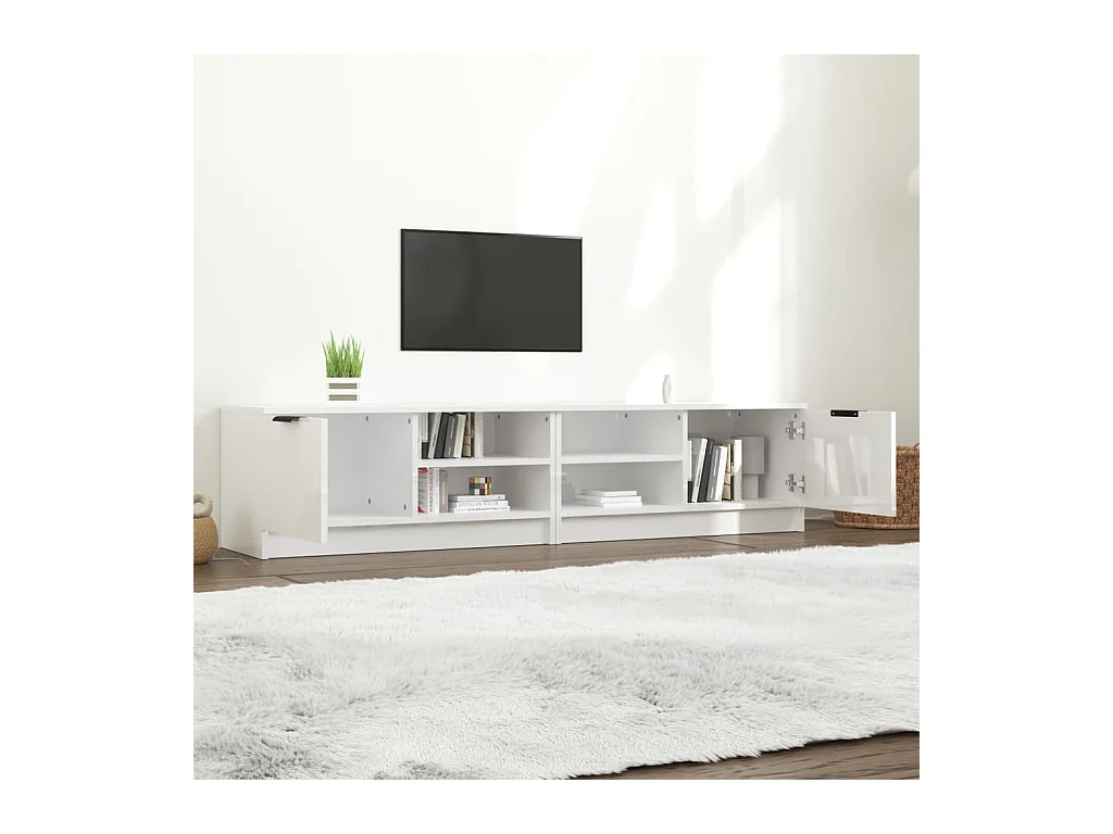 Bryvra  Tv-meubels 2 st 80x35x36,5 cm bewerkt hout hoogglans wit