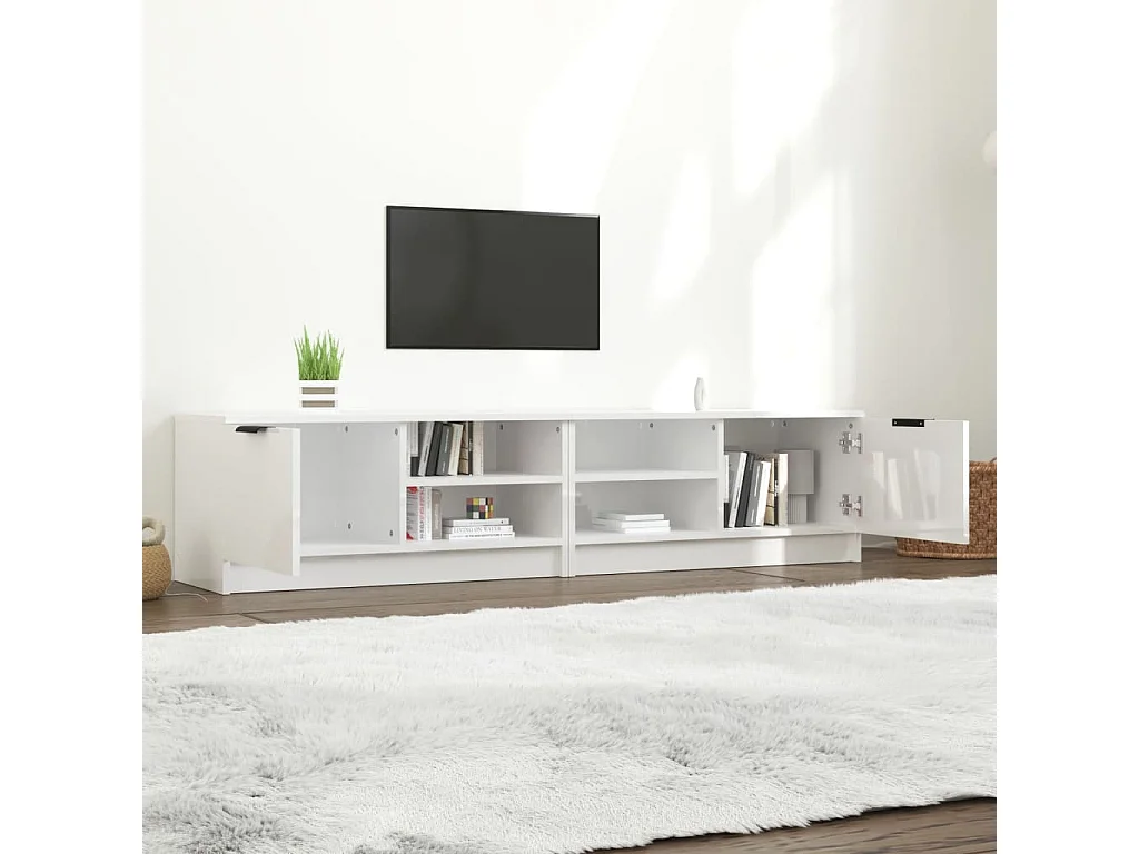 Bryvra  Meubles TV 2 pcs Blanc brillant 80x35x36,5 cm Bois d'ingénierie
