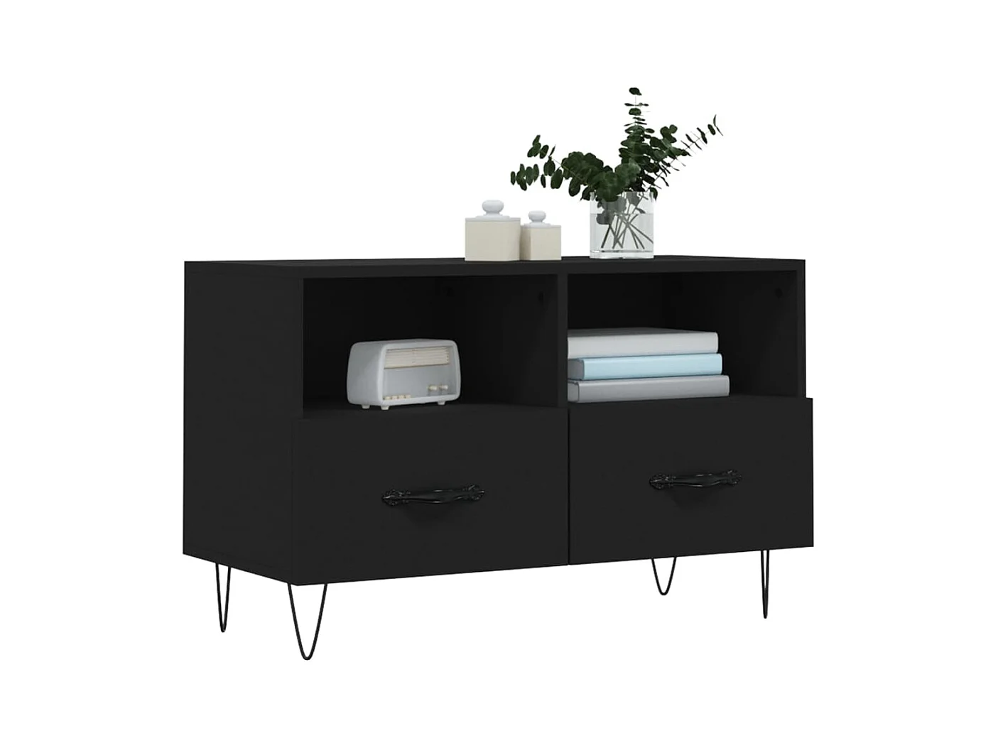 Rødovre  Tv-meubel 80x36x50 cm bewerkt hout zwart