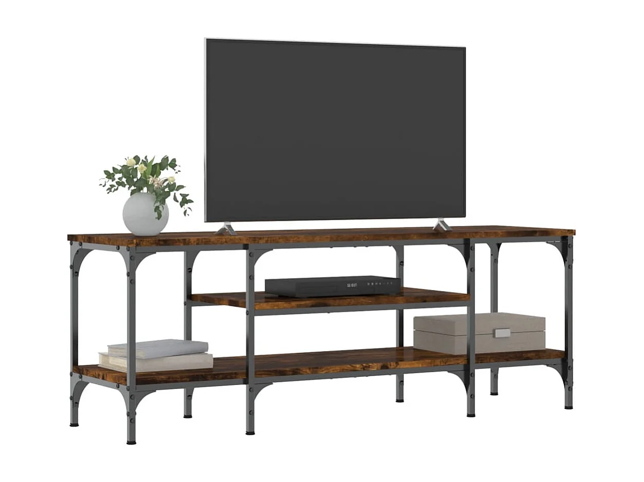 Numa  Meuble TV chêne fumé 121x35x45 cm bois d'ingénierie et fer