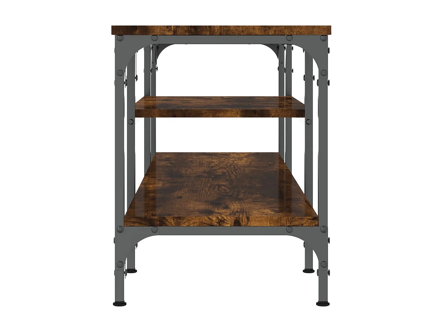 Numa  Meuble TV chêne fumé 121x35x45 cm bois d'ingénierie et fer