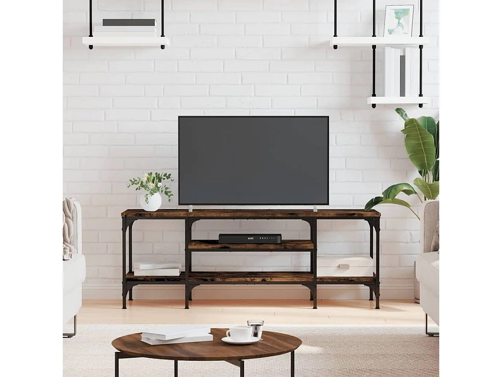 Numa  Mueble TV madera ingeniería y erro roble ahumado 121x35x45 cm