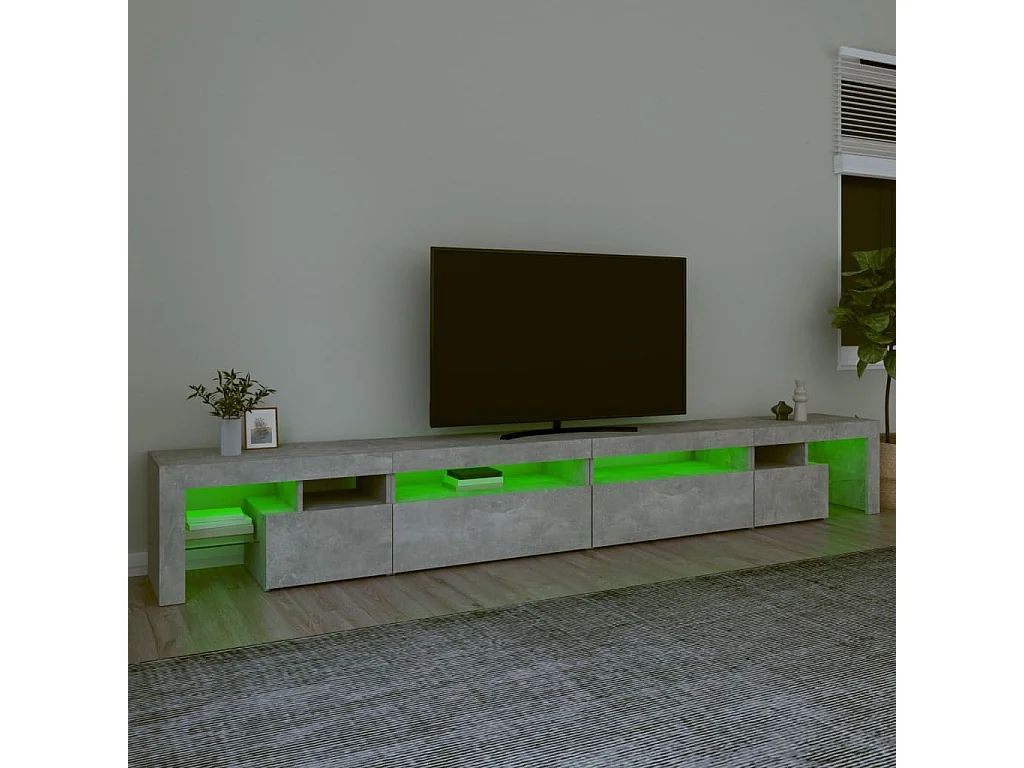 Tahlequah  Tv-meubel met LED-verlichting 290x36,5x40 cm betongrijs