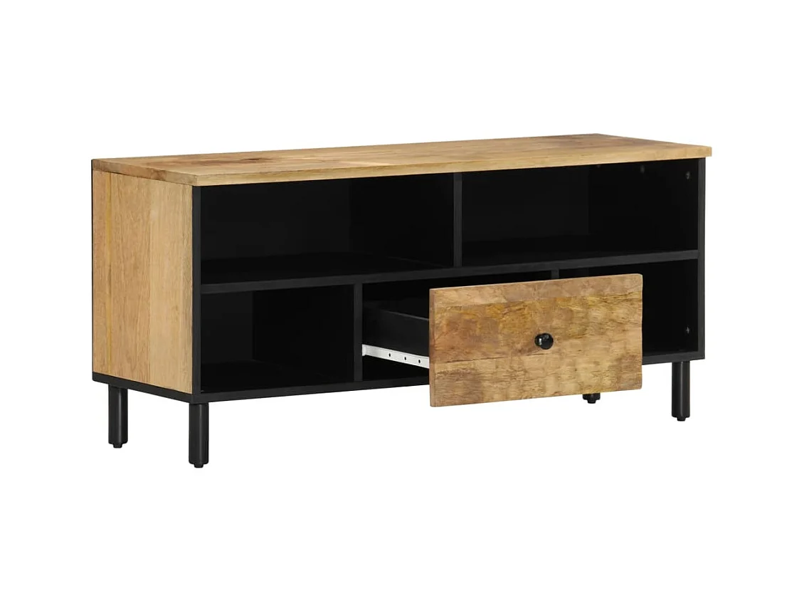 Telira  Meuble TV 100x33x46 cm bois massif de manguier