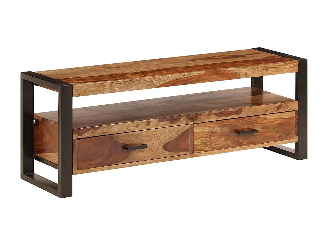 Gudrunn  Mueble para TV madera maciza de acacia 120x35x45 cm