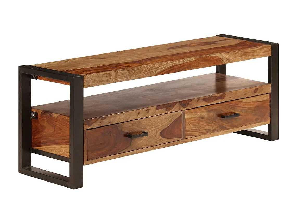 Gudrunn  Mueble para TV madera maciza de acacia 120x35x45 cm